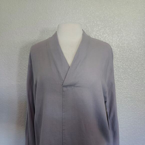 Kidoriman Linen Blend Long Sleeve Laggen Look V-Neck Size XL - Picture 2 of 12